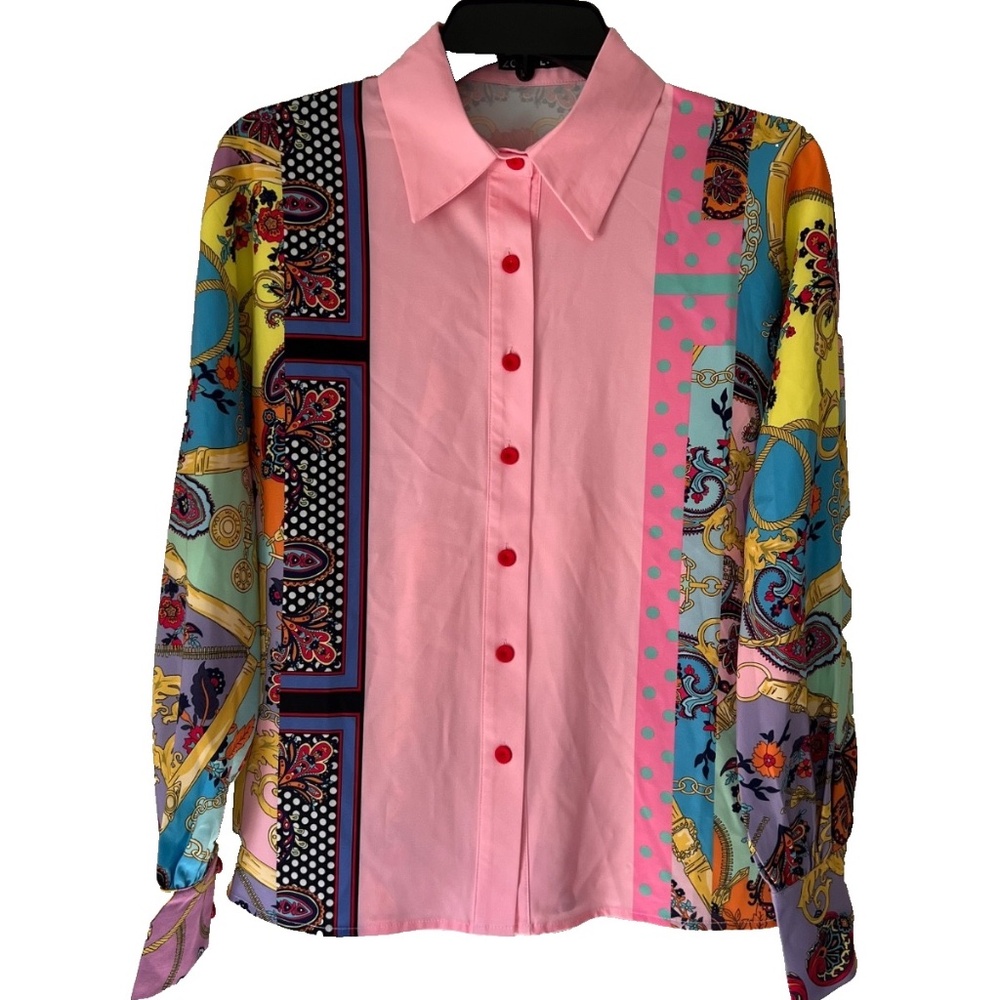 ZCrave Nolita Blouse Pink Retro Designer Style Sz Medium